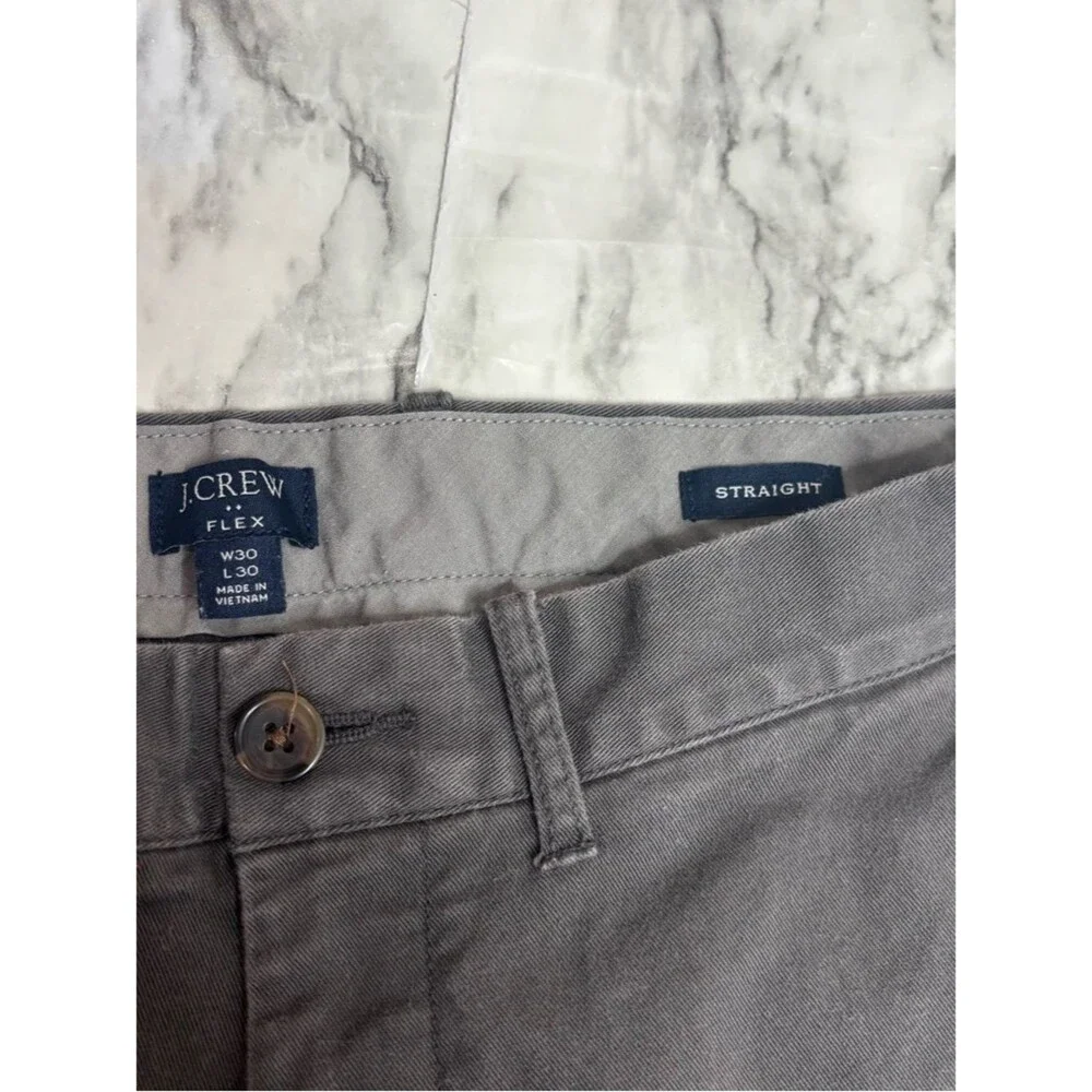 J. Crew Flex 30 x 30 Men's Straight Chinos Pants Charcoal Grey Gray office wear